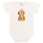 Body curto c/ Short em algodão egípcio Doodle Azul - Mini & Co