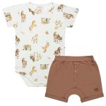 Body curto c/ Short em algodão egípcio Cavalinho - Mini & Co