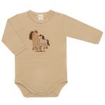 Body longo c/ Calça em algodão egípcio Cavalinho Marrom - Mini & Co.