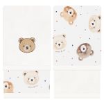 Kit com 2 toalhinhas de boca atoalhadas Bear Faces - Mini & Co.