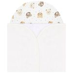 Toalha de banho c/ forro em fralda Bear Faces - Mini & Co.