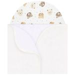 Toalha de banho c/ forro em fralda Bear Faces - Mini & Co.
