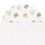 Toalha de banho c/ forro em fralda Bear Faces - Mini & Co.
