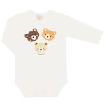 Body longo c/ Calça em algodão egípcio Bear Faces - Mini & Co.