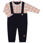 Macacão longo Falsa Jardineira em algodão egípcio Bear Faces - Mini & Co.