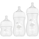 kit 3 Mamadeiras Anticólica Easy Flow Nuvem 120ml, 270 e 330ml (0m+) - Buba