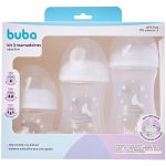 kit 3 Mamadeiras Anticólica Easy Flow Nuvem 120ml, 270 e 330ml (0m+) - Buba