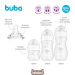 kit 3 Mamadeiras Anticólica Easy Flow Nuvem 120ml, 270 e 330ml (0m+) - Buba