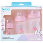 kit 3 Mamadeiras Anticólica Easy Flow Elefante Rosa 120ml, 270 e 330ml (0m+) - Buba