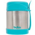 Pote Térmico Inox Parede Dupla com Talher Azul 320ml (6m+) - Buba