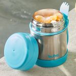 Pote Térmico Inox Parede Dupla com Talher Azul 320ml (6m+) - Buba
