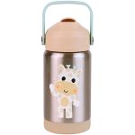 Copo Térmico Inox Parede Dupla com Canudo BubaZoo Girafa (3a+) - Buba