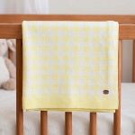 Manta em tricot Xadrez Amarelo - Mini & Co.