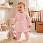 Macacão Vestido longo em tricot Rosa - Mini & Co.