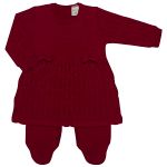Macacão Vestido longo em tricot Vermelho - Mini & Co.