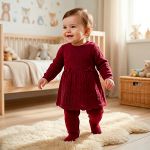 Macacão Vestido longo em tricot Vermelho - Mini & Co.