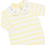 Macacão longo c/ golinha em tricot Amarelo Floral - Mini & Co.