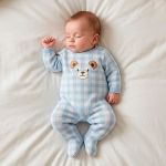 Macacão longo em tricot Xadrez Urso Azul - Mini & Co.