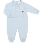 Macacão longo em tricot Trançado Azul - Mini & Co.