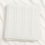 Manta em tricot Trançado Off White - Mini & Co.