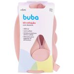 Kit Refeição com divisória e Colher Rosa - Buba