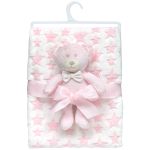 Mantinha com Ursinho Soninho Rosa (3m+) - Buba