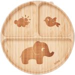Prato em Bambu com Divisórias e Ventosa Cloudy (6m+) - Buba