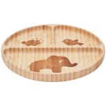 Prato em Bambu com Divisórias e Ventosa Cloudy (6m+) - Buba