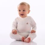 Body longo c/ Calça em malha térmica UV FPS +50 Branco - Up Baby