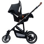 Travel System: Carrinho Como 4 Ink + Moisés + Bebê Conforto Risus + Bolsa + Adaptador (0-15kg) - ABC Design