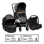 Travel System: Carrinho Como 4 Ink + Moisés + Bebê Conforto Risus + Bolsa + Adaptador (0-15kg) - ABC Design
