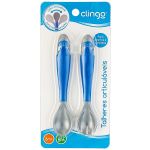 Kit Talheres Articuláveis Colors Azul (6m+) - Clingo