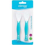 Kit 2 Colheres Articuláveis Classic Azul (6m+) - Clingo