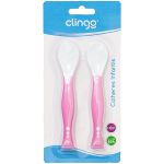 Kit 2 Colheres Articuláveis Classic Rosa (6m+) - Clingo
