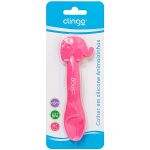 Colher em Silicone Elefante Rosa (6m+) - Clingo