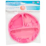 Prato em Silicone com Divisórias Rosa (6m+) - Clingo