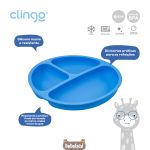 Prato em Silicone com Divisórias Azul (6m+) - Clingo