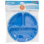 Prato em Silicone com Divisórias Azul (6m+) - Clingo