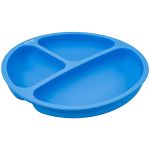 Prato em Silicone com Divisórias Azul (6m+) - Clingo