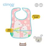 Babador Impermeável com Cata-migalhas Lhama (3m+) - Clingo