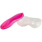 Prato com Divisórias e Colher de Silicone Rosa (6m+) - Clingo