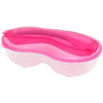Prato com Divisórias e Colher de Silicone Rosa (6m+) - Clingo
