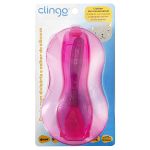 Prato com Divisórias e Colher de Silicone Rosa (6m+) - Clingo