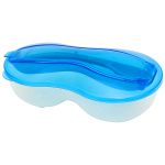 Prato com Divisórias e Colher de Silicone Azul (6m+) - Clingo