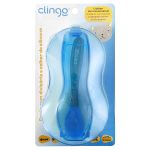 Prato com Divisórias e Colher de Silicone Azul (6m+) - Clingo