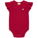Body curto em cotton Coração Vermelho Rubi - Milon
