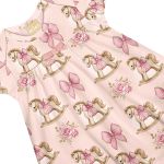 Body Vestido em cotton Cavalinho Rosa - Milon