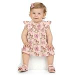 Body Vestido em cotton Cavalinho Rosa - Milon