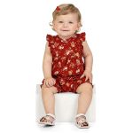 Macacão regata em cotton Liberty Vermelho - Milon