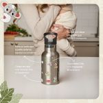 Garrafa Térmica em Inox com Canudo Retrátil Boho Chic 350ml (6m+) - Tiny Love